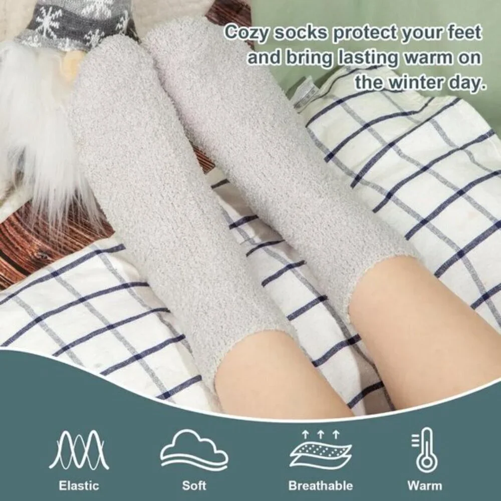 7-Pair Women’s Winter Fuzzy Socks Cozy Fluffy Warm Christmas Gifts